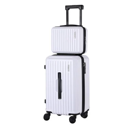 Wanderlite 2 Piece White Trunk Luggage Set 12