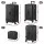 Wanderlite 4pcs Trunk Luggage Suitcase Set Black ABS, 12
