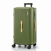 Wanderlite 75cm Vertical Trunk Luggage with USB and Type-C Ports TSA Lock 360-Degree Dual Spinner Wheels Olive Green