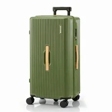Wanderlite 75cm Vertical Trunk Luggage with USB and Type-C Ports TSA Lock 360-Degree Dual Spinner Wheels Olive Green