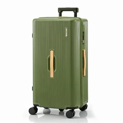 Wanderlite 75cm Vertical Trunk Luggage with USB and Type-C Ports TSA Lock 360-Degree Dual Spinner Wheels Olive Green