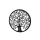 Artiss 60cm Metal Wall Art Hanging Sculpture, Round Tree of Life Leaf Design, Black Home Decor, Easy Mount