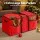 Jingle Jollys Christmas Baubles Storage Box 128 Slots, Non-Woven Fabric, Red, Zippered, 65x33x33cm, Durable Handles