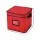 Jingle Jollys Christmas Baubles Storage Box with 64 Dividers, Oxford Fabric, 30x30x30cm, Dust-Proof, Red