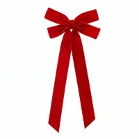 Jingle Jollys 12-Piece Red Velvet Christmas Tree Bows 12.5 x 26cm Decorations for Trees Wreaths and Garlands