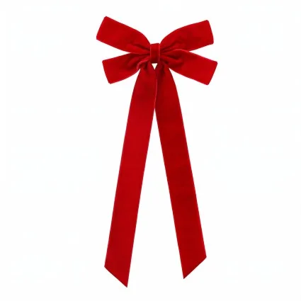 Jingle Jollys 12-Piece Red Velvet Christmas Tree Bows 12.5 x 26cm Decorations for Trees Wreaths and Garlands