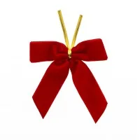 Jingle Jollys 24 Piece Red Velvet Christmas Tree Bows 9cm x 9.5cm for Wreaths Garlands and Gifts