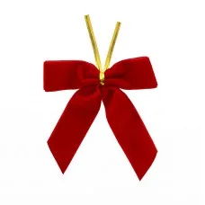 Jingle Jollys 24 Piece Red Velvet Christmas Tree Bows 9cm x 9.5cm for Wreaths Garlands and Gifts