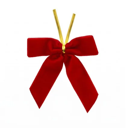 Jingle Jollys 24 Piece Red Velvet Christmas Tree Bows 9cm x 9.5cm for Wreaths Garlands and Gifts