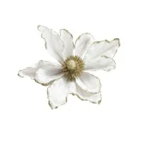 Jingle Jollys 14Pcs White Poinsettia Xmas Flowers Set – 25cm Lifelike Polyester Blooms for Trees, Garlands & Wreaths