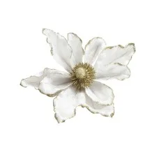 Jingle Jollys 14Pcs White Poinsettia Xmas Flowers Set – 25cm Lifelike Polyester Blooms for Trees, Garlands & Wreaths