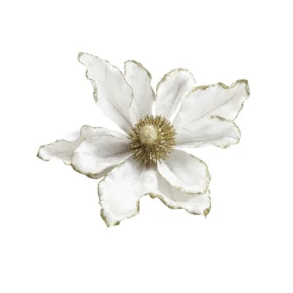 Jingle Jollys 14Pcs White Poinsettia Xmas Flowers Set – 25cm Lifelike Polyester Blooms for Trees, Garlands & Wreaths