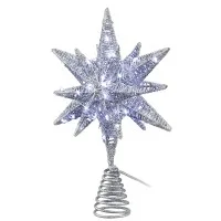 Jingle Jollys 3D Christmas Tree Topper Star with 60 LED Lights and Timer for Indoor Outdoor Decorations