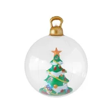 Jingle Jollys 60cm Christmas Inflatable Ball – Giant Clear Bauble Tree Decoration, Water-Repellent PVC, with Pump