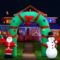 Jingle Jollys 2.8M Christmas Inflatable Archway with LED Lights, Water-Repellent UV-Resistant Polyester, Indoor Outdoor