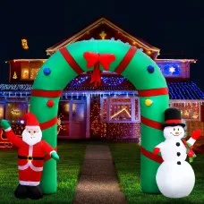 Jingle Jollys 2.8M Christmas Inflatable Archway with LED Lights, Water-Repellent UV-Resistant Polyester, Indoor Outdoor