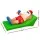 Jingle Jollys 1.8M LED Inflatable Santa Bench - UV-Resistant, Water-Repellent Christmas Decoration with Air Blower