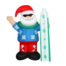 Jingle Jollys 1.6M Illuminated Christmas Inflatable Santa - UV-Resistant, Water-Repellent, Indoor/Outdoor with LEDs