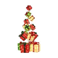 Jingle Jollys Christmas Gift Box Tower 170cm 15-Piece Stackable Set with 350 Warm LED Lights Indoor Decorations