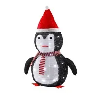 Jingle Jollys 70cm Christmas Penguin LED Light Decoration 45 White LED's 8 Lighting Modes Indoor Outdoor