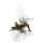 Jingle Jollys 32cm White Glitter Christmas Reindeer Ornament – PE Plastic, Red Scarf, Pine Leaves, Festive Decor