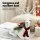 Jingle Jollys 32cm White Glitter Christmas Reindeer Ornament – PE Plastic, Red Scarf, Pine Leaves, Festive Decor