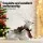 Jingle Jollys 32cm White Glitter Christmas Reindeer Ornament – PE Plastic, Red Scarf, Pine Leaves, Festive Decor