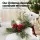 Jingle Jollys 32cm White Glitter Christmas Reindeer Ornament – PE Plastic, Red Scarf, Pine Leaves, Festive Decor