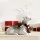 Jingle Jollys 32cm White Glitter Christmas Reindeer Ornament – PE Plastic, Red Scarf, Pine Leaves, Festive Decor