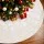 Jingle Jollys 90cm Knitted Christmas Tree Skirt - Beige, Soft Fabric, Bow Straps, Festive Decor, No Assembly Needed
