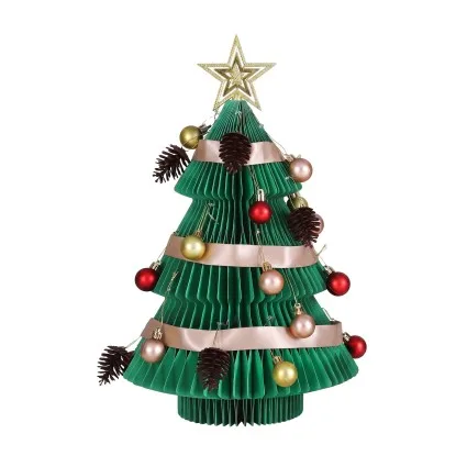 Jingle Jollys 47cm Paper Christmas Tree with Star Topper DIY Ornament Set Green