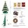 Jingle Jollys 87cm Paper Christmas Tree with LED Lights Decorations Green Foldable Pop-Up Honeycomb Design