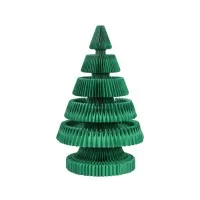 Jingle Jollys 87cm Paper Christmas Tree with LED Lights Decorations Green Foldable Pop-Up Honeycomb Design