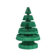 Jingle Jollys 87cm Paper Christmas Tree with LED Lights Decorations Green Foldable Pop-Up Honeycomb Design