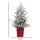 Jingle Jollys 1M LED Potted Christmas Tree with Flocked Leaves & Red Berries - Easy Setup, Perfect for Small Spaces