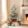 Jingle Jollys 1M LED Potted Christmas Tree with Flocked Leaves & Red Berries - Easy Setup, Perfect for Small Spaces