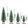 Jingle Jollys Mini Christmas Tree Set 4 Piece Frosted Green PVC Needles Wooden Base Holiday Table Decor