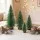 Jingle Jollys Mini Christmas Tree Set 4 Piece Frosted Green PVC Needles Wooden Base Holiday Table Decor