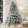 Jingle Jollys 2.4M Snow-Flocked Christmas Tree, 1500 PVC Tips, Lifelike Bushy Branches, Sturdy Metal Stand