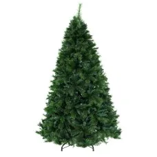 Jingle Jollys 8FT Green Pine Christmas Tree - 2100 PVC Tips, Sturdy Metal Stand, Easy Setup, 1-Year Warranty