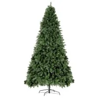 Jingle Jollys 2.7m Pre-lit Christmas Tree with 2590 PVC Tips, 750 Warm White LEDs, Metal Stand, Easy Set-Up