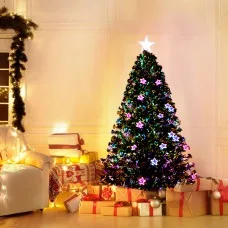 Jingle Jollys 1.2m Optic Fibre LED Christmas Tree - 4FT Multi-Colour, PVC Tips, Steel Frame, Easy Setup, 1-Year Warranty