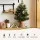 Jingle Jollys 60cm Mini Christmas Tree with 50 Warm White LED Lights, 8 Light Modes and Linen Base