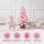 Jingle Jollys 60cm Flocked Pink Tabletop Christmas Tree with 70 Tips and Linen-Wrapped Pot Pre-Assembled