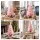 Jingle Jollys 60cm Flocked Pink Tabletop Christmas Tree with 70 Tips and Linen-Wrapped Pot Pre-Assembled