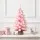 Jingle Jollys 60cm Flocked Pink Tabletop Christmas Tree with 70 Tips and Linen-Wrapped Pot Pre-Assembled