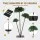 Jingle Jollys 3-in-1 LED Christmas Palm Tree Set with Warm Lights, PVC Tips, and Metal Stand in 1.2/1.5/1.