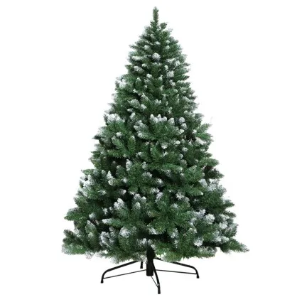 Jingle Jollys 1.8m Snow-Frosted PVC Christmas Tree with 650 Tips and Metal Stand – Easy Setup, 1-Year Warranty Included