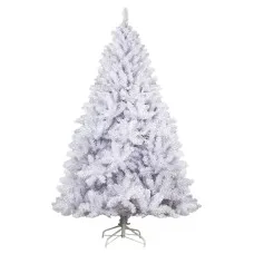 Jingle Jollys 7FT Christmas Tree - 1000 PVC White Tips, Metal Stand, Easy Assembly, Realistic Design, 1-Year Warranty