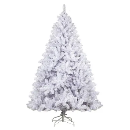 Jingle Jollys 7FT Christmas Tree - 1000 PVC White Tips, Metal Stand, Easy Assembly, Realistic Design, 1-Year Warranty